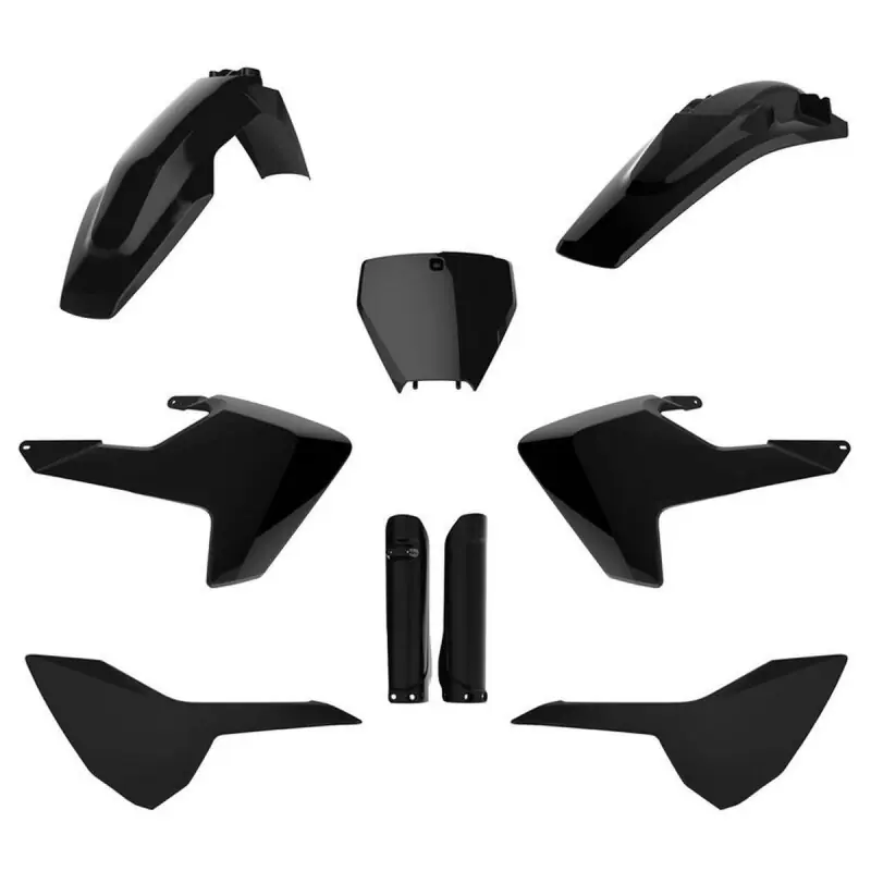 Zamów dziś POLISPORT KOMPLET PLASTIKÓW (FULL KIT) HUSQVARNA TC/FC ‘16-‘18 W ZESTAWIE TABLICA PRZEDNIA (8665800003) I OSŁONY AMORTYZARORÓW (8398900002) KOLOR CZARNY