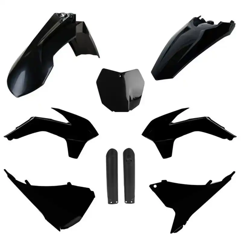 Niska cena POLISPORT KOMPLET PLASTIKÓW (FULL KIT) KTM SX/SX-F/XC-F ‘15 W ZESTAWIE TABLICA PRZEDNIA (8659100003) I OSŁONY AMORTYZATORÓW (8398600003) KOLOR CZARNY