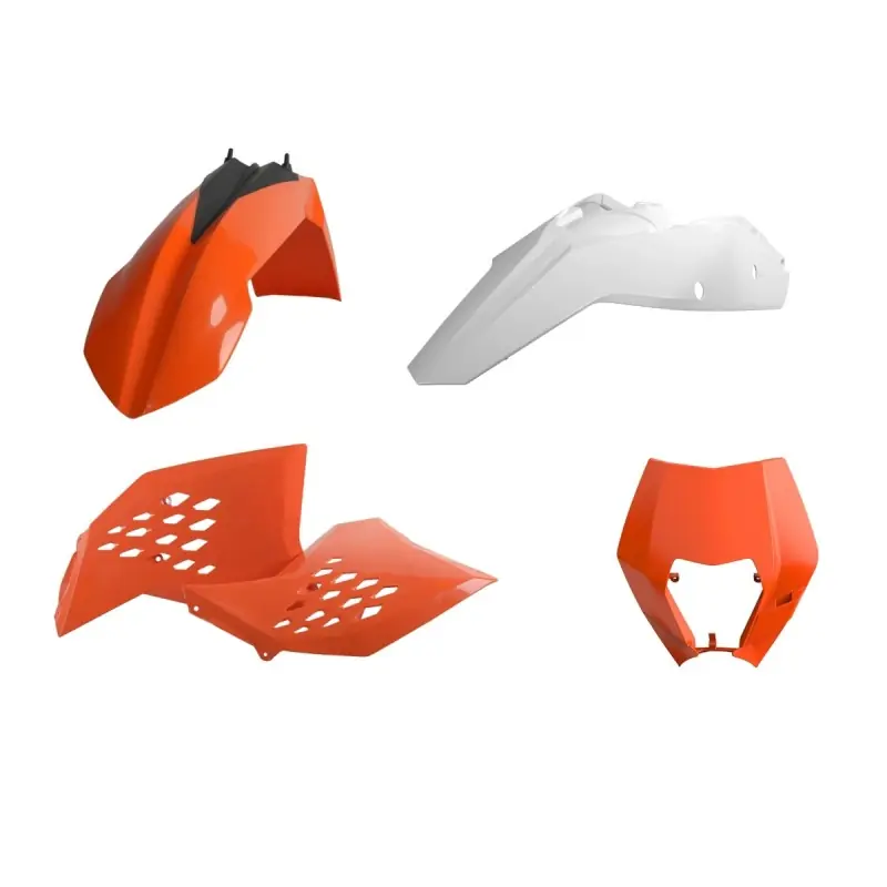 Bestseller POLISPORT KOMPLET PLASTIKÓW (FULL KIT) KTM EXC/EXC-F ‘08-‘11 W ZESTAWIE TABLICA PRZEDNIA (8666700001) I OSŁONY AMORTYZATORÓW (8398500002) KOLOR POMARAŃCZOWY BIAŁY OEM