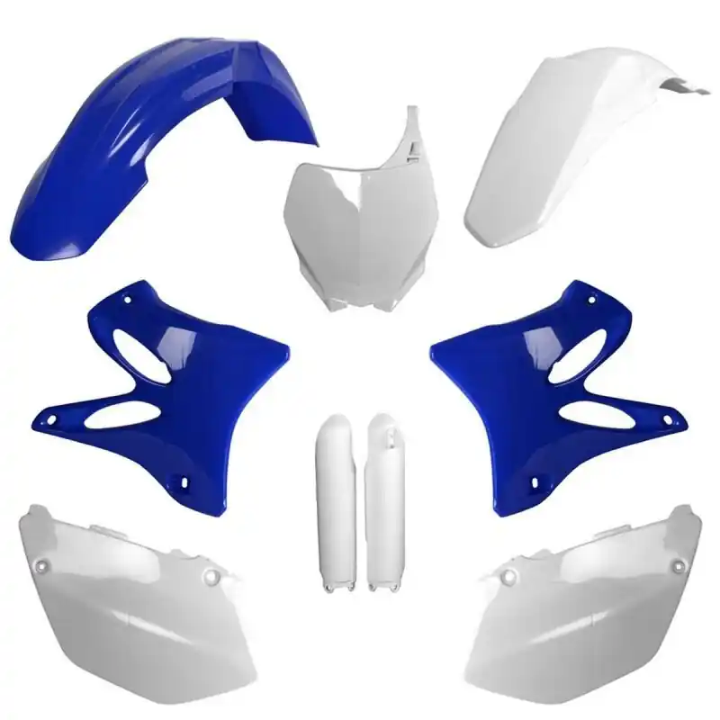 Oferta limitowana POLISPORT KOMPLET PLASTIKÓW (FULL KIT) YAMAHA YZ 125/250 ‘08-‘14 W ZESTAWIE TABLICA PRZEDNIA (8658100001) I OSŁONY AMORTYZARORÓW (8351400001) KOLOR NIEBIESKI BIAŁY OEM