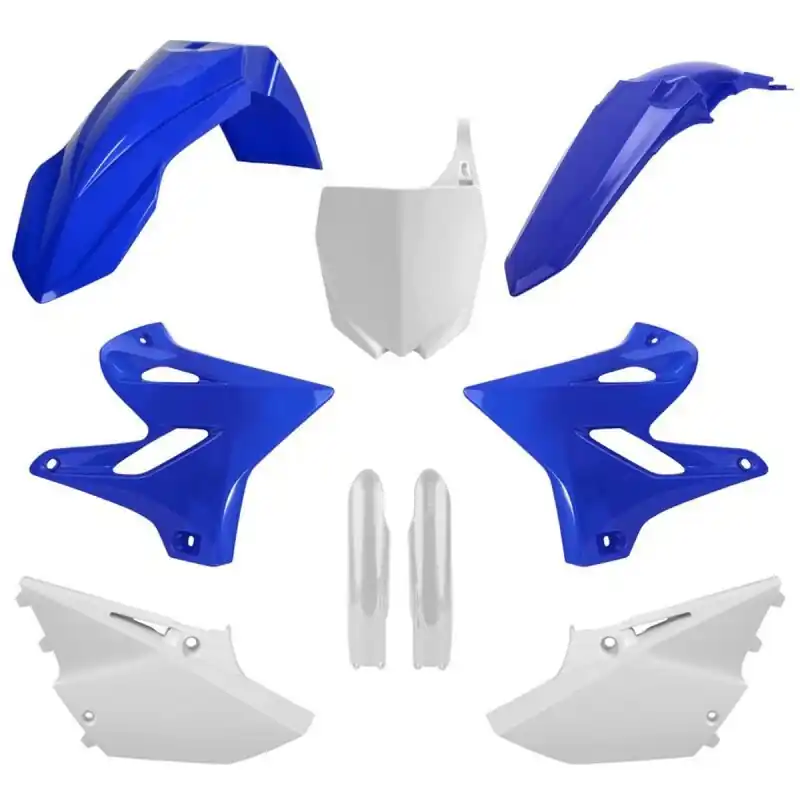 Okazja POLISPORT KOMPLET PLASTIKÓW (FULL KIT) YAMAHA YZ 125/250 ‘15-‘20 W ZESTAWIE TABLICA PRZEDNIA (8678400001) I OSŁONY AMORTYZARORÓW (8352000001) KOLOR NIEBIESKI BIAŁY OEM