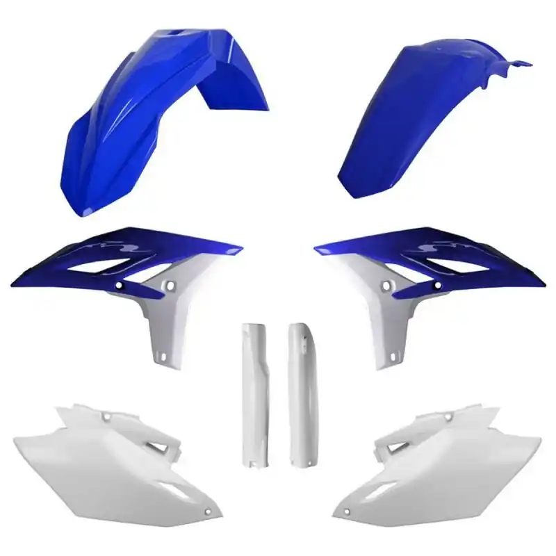 Dostępne od ręki POLISPORT KOMPLET PLASTIKÓW (FULL KIT) YAMAHA WR 450F ‘12-‘15 W ZESTAWIE OSŁONY AMORTYZARORÓW (8398200001) KOLOR NIEBIESKO BIAŁY OEM