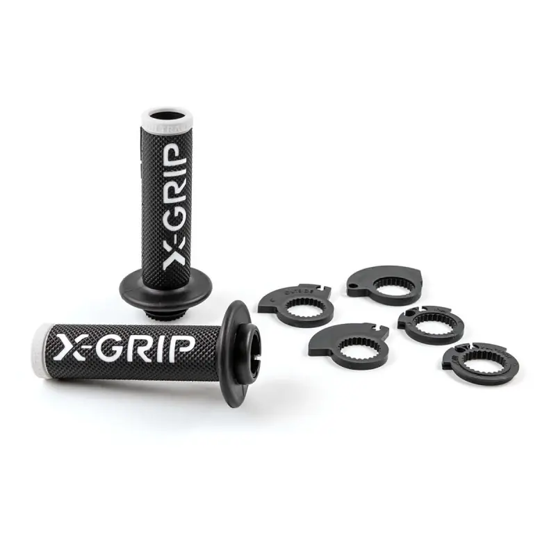 X-GRIP PROMOCJA MANETKI (GRIPY) BRAAAAP GRIPS LOCK-ON-GRIP (Z ADAPTERAMI ROLGAZU) WHITE OPEN END (Z OTWOREM) KOLOR BIAŁY Ekspresowa dostawa